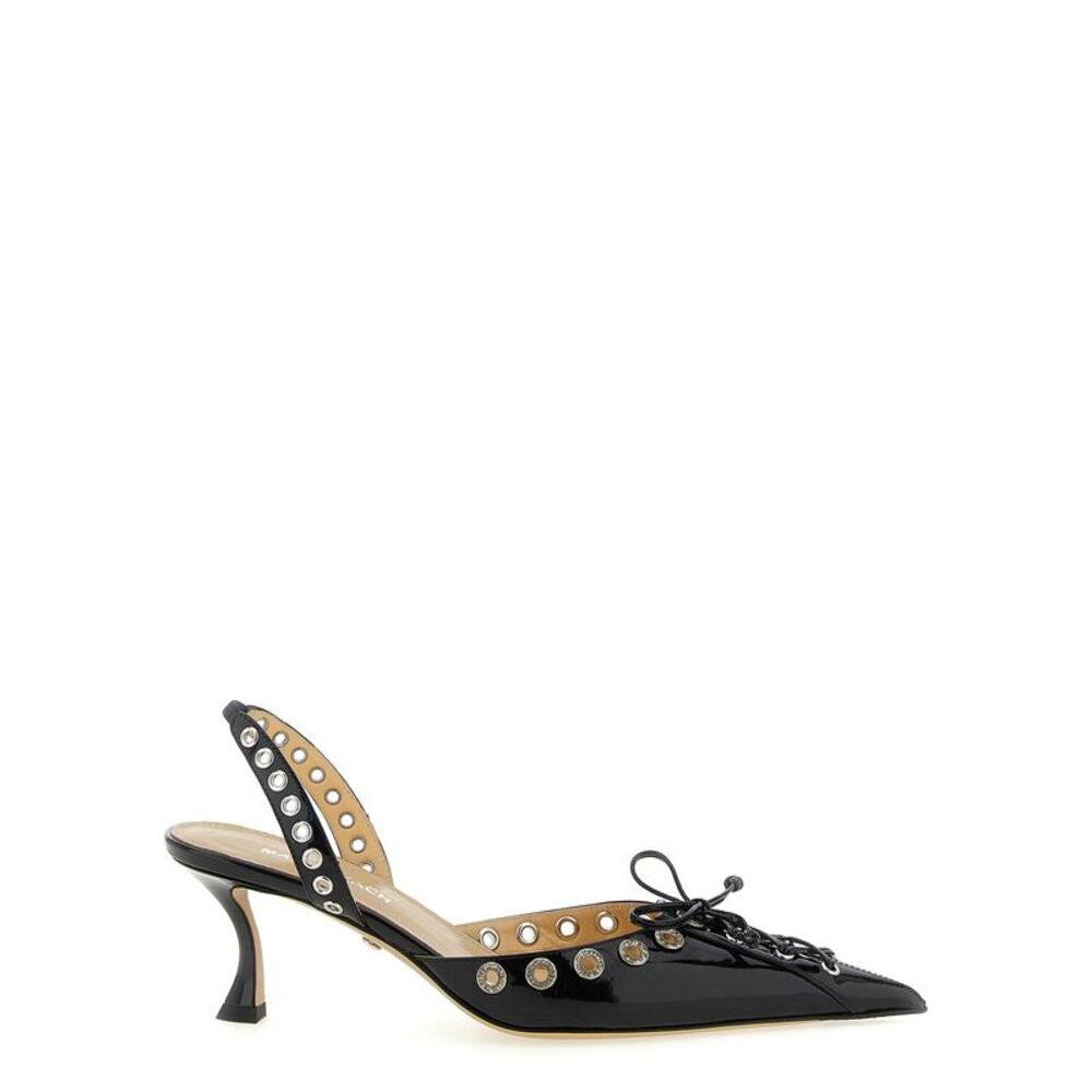 MACH & MACH Black Calfskin Mid Heel Women's Pumps